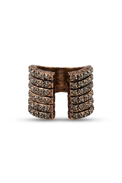 Dorvina Bronze Women's Ring Authentic Copper Jewelry Margazite Crafted Design Front Adjustable Vintage