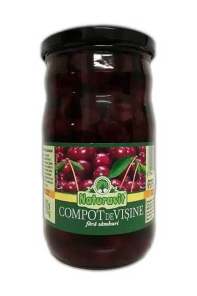 Naturavit Seedless Sour Cherry Compote, 720ml glass jar
