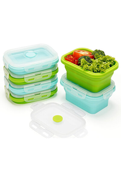 KURTZY Set de 6 recipiente pliabile pentru alimente, fabricate din silicon al...