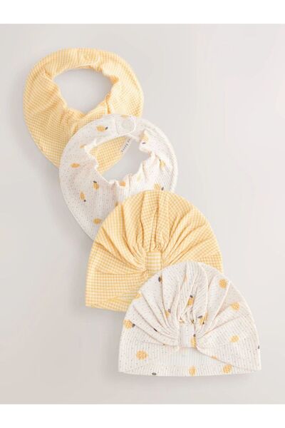 Next Baby Cotton Yellow Hat Apron 2-Piece Apron Set