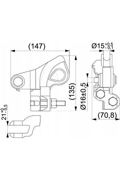 NO BRAND Clemă de fixare AFL 25-95 mm² Al 25-120 mm² SO85
