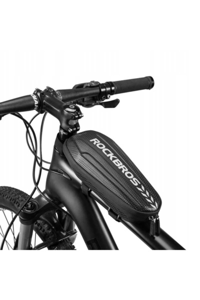 ROCKBROS Geantă de cadru pentru bicicletă, impermeabilă, cu carcasă rigidă