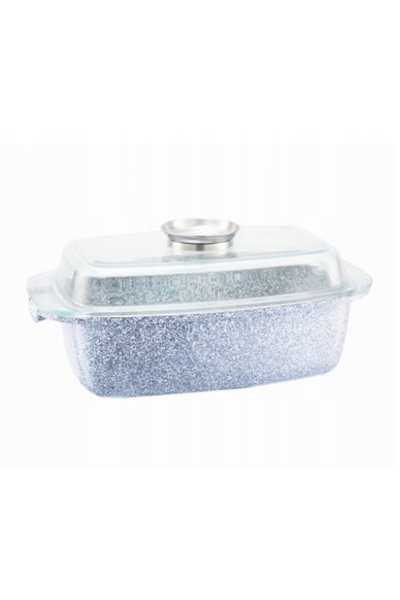 ZILNER Vas mare britanic din marmură pentru copt, 5.5L, 32CM, cu mâner tip gâ...