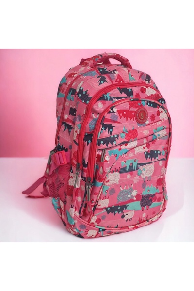 NO BRAND Rucsac școlar la modă pentru fete, cu 3 compartimente, design cu mie...