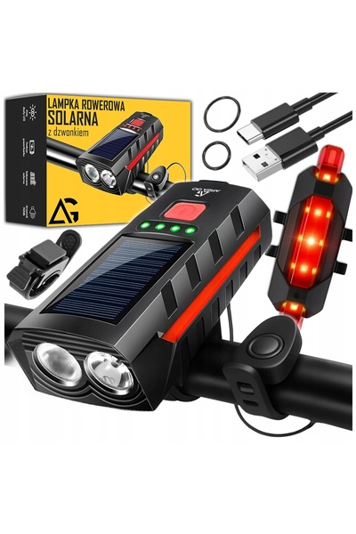 NO BRAND SET DE LUMINI LED PENTRU GHIDON DE BICICLETĂ CU ALIMENTARE SOLARĂ, L...