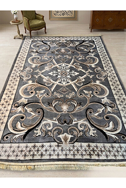 jeel alshabab "Royal" Turkish Carpet - Classic Luxury in Gray and Beige