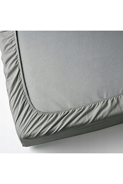 NO BRAND Cearșaf IKEA DVALA cu elastic, 100% bumbac, gri deschis, 160x200 cm
