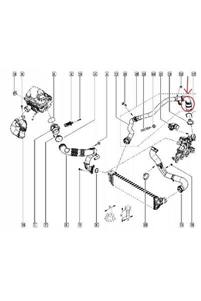 NO BRAND Conector racord tub rezonator turbo Renault Master Opel Movano 2.3 DCI