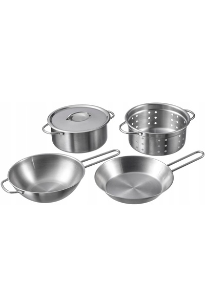 IKEA DUKTIG set de 5 oale de joacă, din oțel