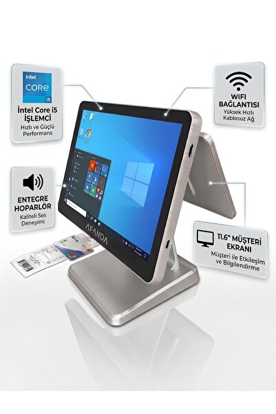 AFANDA AF-1560 Titan Dual i5 8GB RAM 120GB SSD Çift Ekran Dokunmatik POS Term...