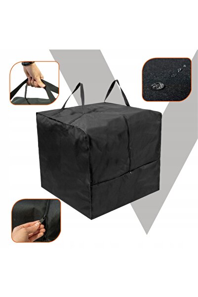NO BRAND Husă pernă de grădină 80 cm x 80 cm x 60 cm rezistentă la îngheț neagră