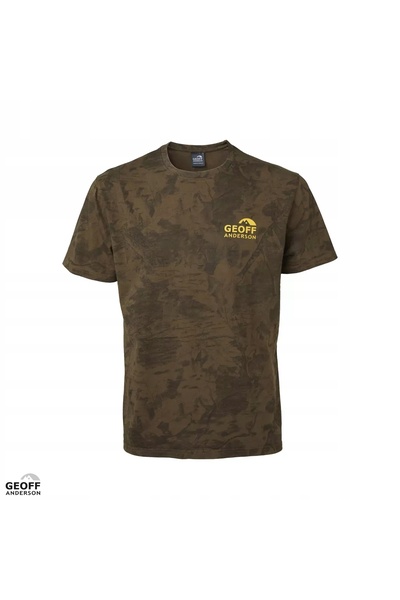 NO BRAND Tricou Geoff Anderson Organic cu Logo - Logo Frunză/Portocaliu XXL