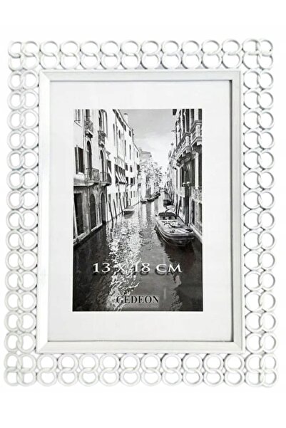 gedeon Ramă foto elegantă 13x18 din metal alb rustic