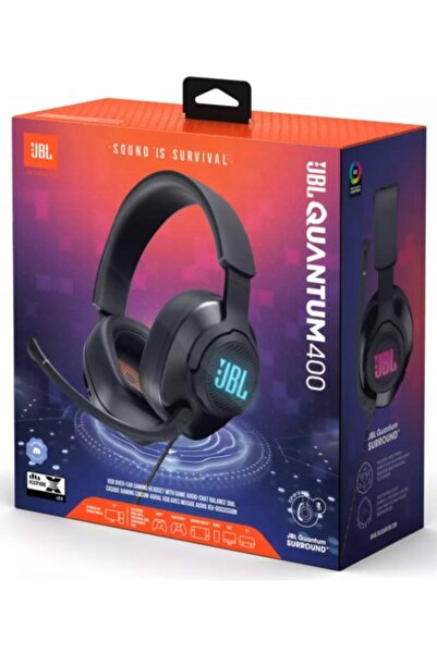 JBL Căști negre Quantum 400 - USB + 3,5mm, microfon, Quantum SURROUND