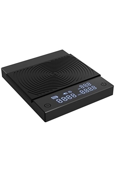 Timemore Cântar de cafea cu cronometru, oglindă neagră, basic 2.0 USB, alb