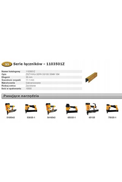 Bostitch ZSZYWKI S5 35mm 10.000 bucăți