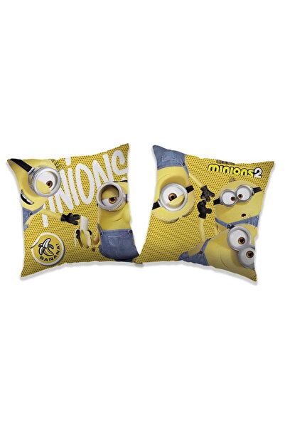 NO BRAND Pernă decorativă 40x40 Minioni, cu două fețe, pentru copii