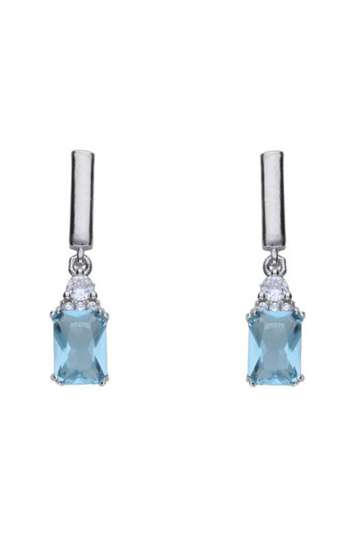 NO BRAND Cercei argintii atârnători cu cristal și zirconii, argint placat cu ...
