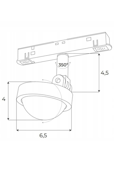 NO BRAND Spot magnetic LED Maxlight 8W 766lm 3000K alb reglabil