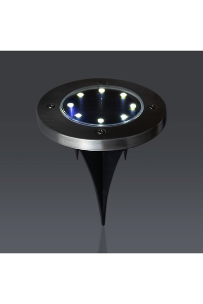 NO BRAND 8x Lampă solară LED de exterior, tip disc argintiu, pentru grădină, ...