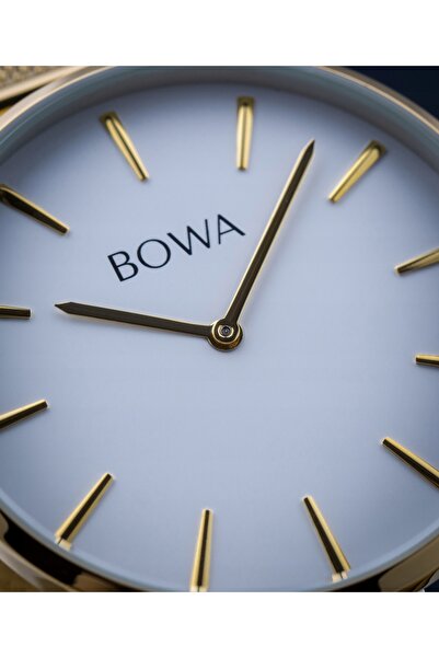 NO BRAND BOWA New York Set cadou 38 cu brățară tip plasă alb-auriu (ceas + br...