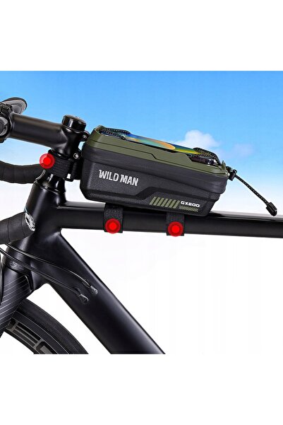 NO BRAND WILDMAN GX200 2L Geantă verde pentru cadru de bicicletă cu suport de...