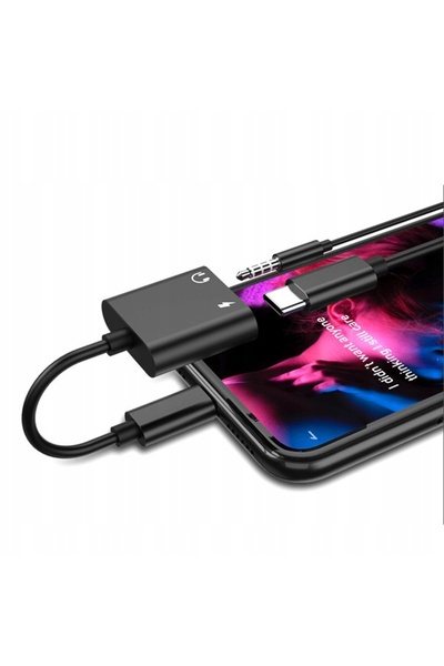 Denmen Adaptor HF iPhone Lightning la USB-C + Jack 3.5 mm Aluminiu