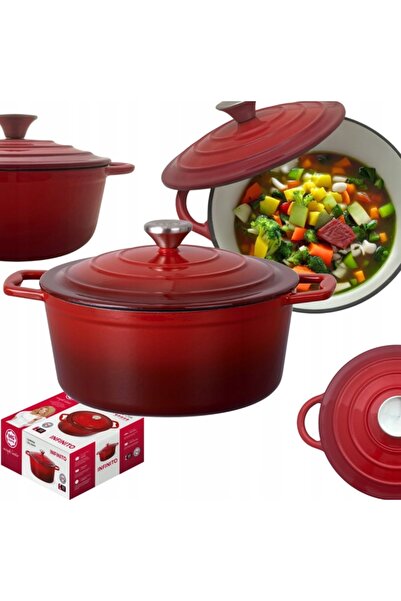 MG HOME Cratită din fontă pentru inducție Infinito 3.9L 28cm roșie