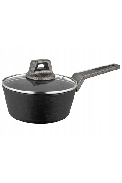 NO BRAND Florina Japandi Tigaie rotundă din aluminiu 18cm 1.3L cu capac, pent...