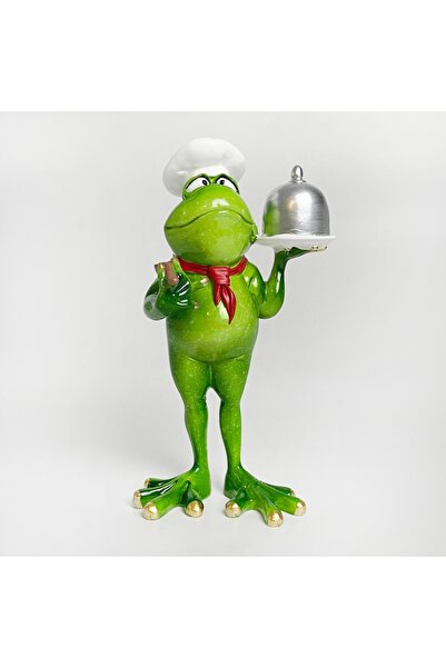 NO BRAND Figurină decorativă Broască verde bucătar