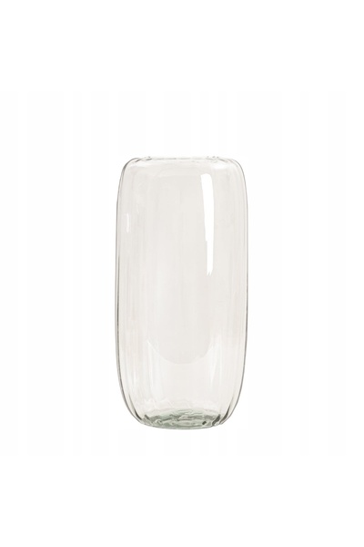 NO BRAND Vază LUKI ondulată transparentă din sticlă reciclată 13x45 cm HOMLA