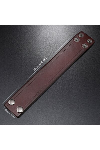 NO BRAND Brățară punk elegantă și simplă din piele maro, 23cm