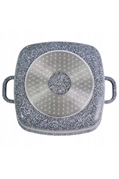 NO BRAND Oală cu înveliș de marmură 20cm 2.8L, tip caserolă pătrată, din gran...