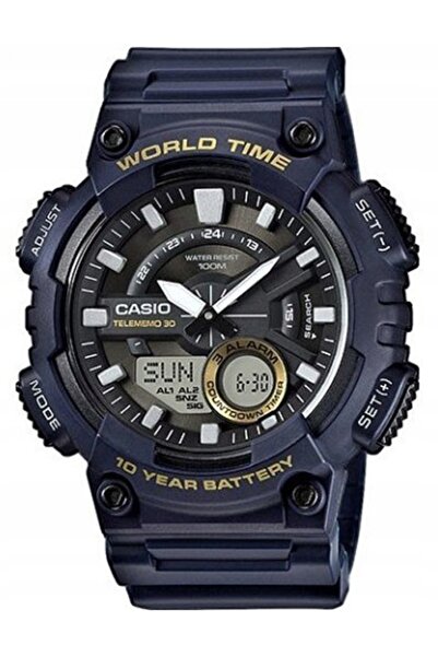 Casio TELEMEMO AEQ-110W-2AVEF WR100 Ceas sportiv pentru tineret cu alarmă