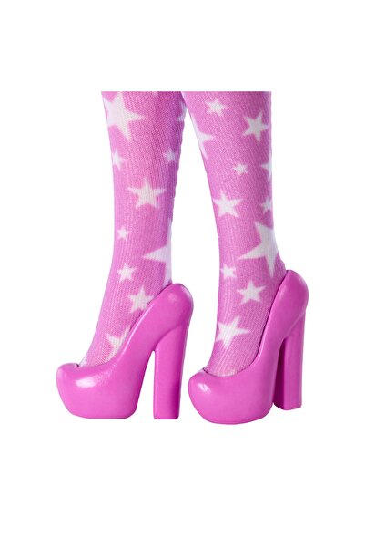 mattel Păpușă BARBIE Deluxe cu ținută roz înstelată și păr creț JJN71