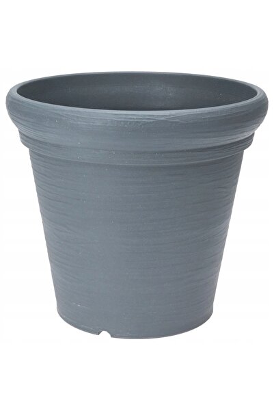 Koopman Ghiveci de grădină din plastic, gri, rotund, mare, 38x34 cm, VILDE