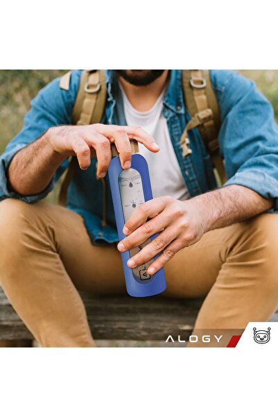 ALOGY Sticlă mare de apă pentru băut, motivațională, cu gradații, 1l 1