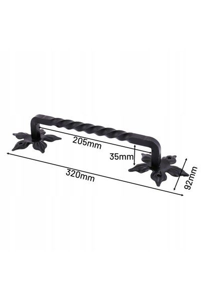 NO BRAND ANTABA Mâner de ușă/poartă, model Flower, 205/320MM, negru retro
