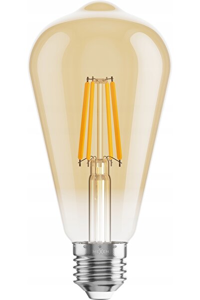 Mexen 10x Bec LED cu filament E27 tip Edison, lumină caldă chihlimbar, 4W=25W...