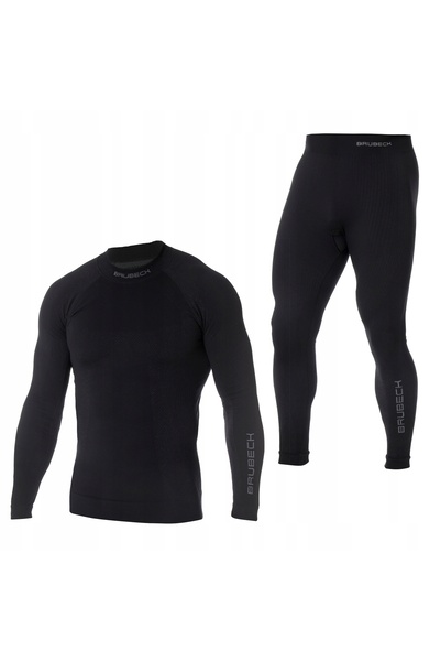 Brubeck Lenjerie intimă termoactivă pentru bărbați THERMO negru/albastru / XXL