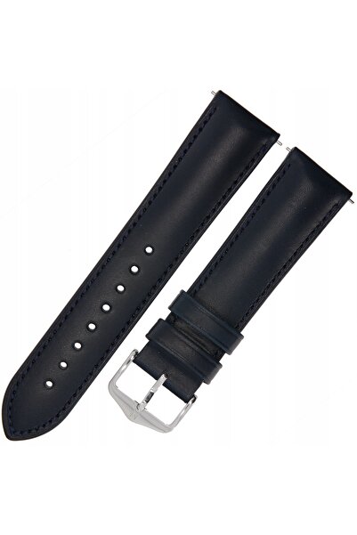 NO BRAND HIRSCH Kent L - ALBASTRU MARIN - 22mm - Curea de ceas din piele text...