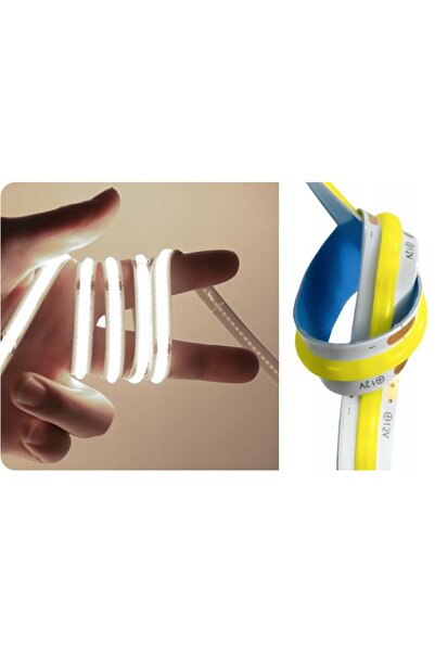 NO BRAND Bandă LED COB puternică de 12V, liniară, flexibilă, pentru dulap, au...