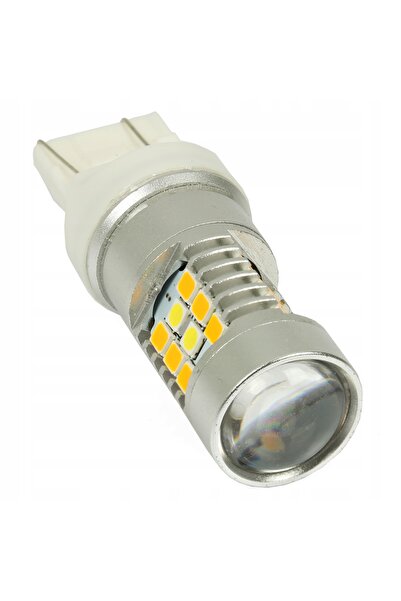 NO BRAND Bec DUAL W21/5W 28 LED 2835 alb-portocaliu