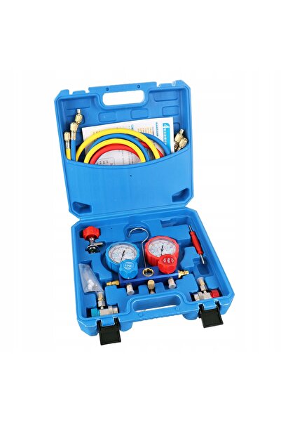 TC Technic Tester de aer condiționat LT-A1038 - Set de manometre cu bloc de r...