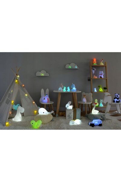 NO BRAND Lampa de noptieră cu baterii Dhink Narwal - albastru cer