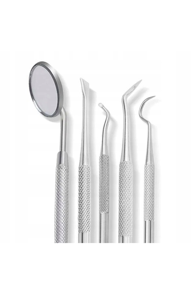 NO BRAND Set de instrumente dentare pentru dentist, oglindă dentară, 5 piese