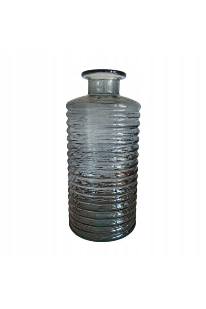 NO BRAND Vază de sticlă cu dungi, H.31 cm