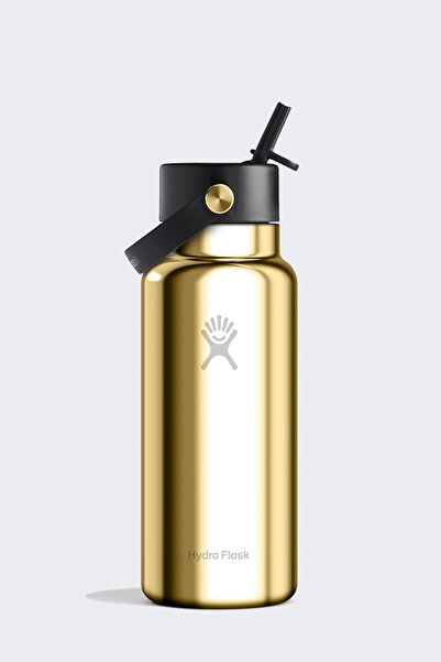 NO BRAND Sticlă termică cu pai Hydro Flask W Mouth Straw Cap 946 ml - auriu