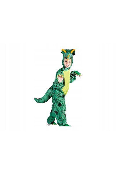 MADEJ Costum de carnaval Dinozaur Tricerapt cu coadă și glugă mărimea M 120 130
