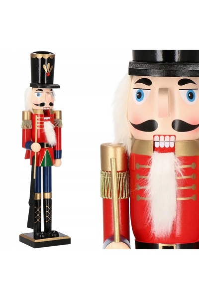 Springos Figurină decorativă de Crăciun din lemn, Spărgător de nuci, XXL 60cm...